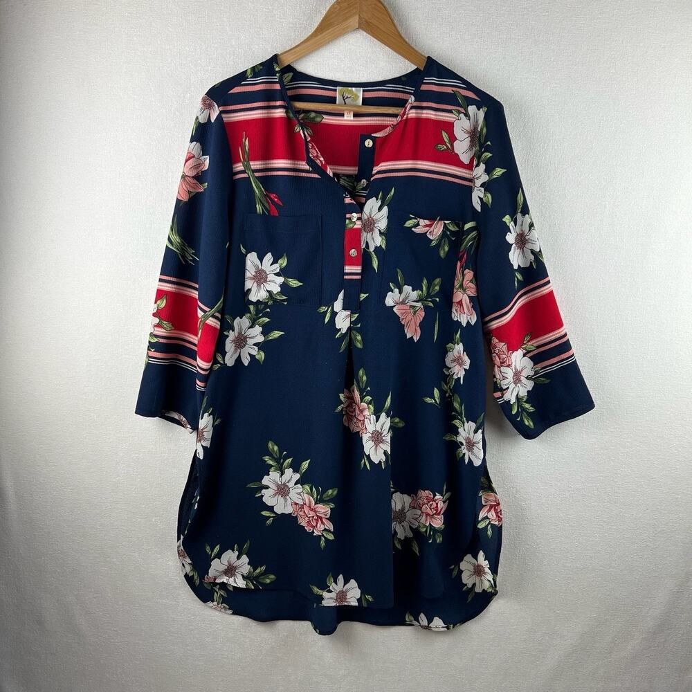 Fig & Flower Women’s Size XL Navy Floral Mini Dress